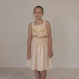 Aurelia Sleeveless Flounce Top in tender peach
