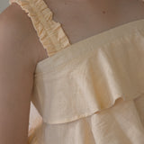 Aurelia Sleeveless Flounce Top in tender peach