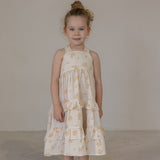 India Convertible Tie-back Maxi Dress in rustic apricot flowers