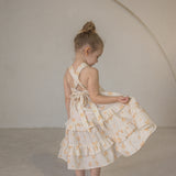 India Convertible Tie-back Maxi Dress in rustic apricot flowers