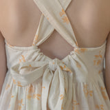 India Convertible Tie-back Maxi Dress in rustic apricot flowers