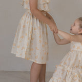 Aurelia Knee-length Skirt in rustic apricot flowers