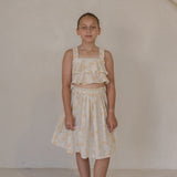 Aurelia Knee-length Skirt in rustic apricot flowers