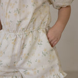 Edith Cold Shoulder Playsuit in yellow flowers