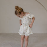 Edith Cold Shoulder Playsuit in yellow flowers