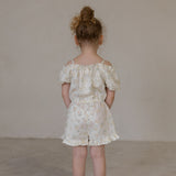 Edith Cold Shoulder Playsuit in yellow flowers