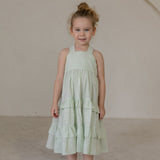 India Convertible Tie-back Maxi Dress in celadon green