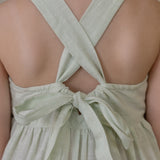 India Convertible Tie-back Maxi Dress in celadon green