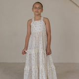 India Convertible Tie-back Maxi Dress in yellow flowers