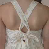 India Convertible Tie-back Maxi Dress in yellow flowers