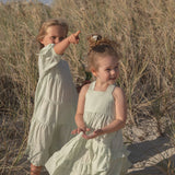 India Convertible Tie-back Maxi Dress in celadon green