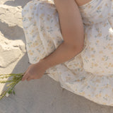 India Convertible Tie-back Maxi Dress in yellow flowers