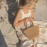 India Convertible Tie-back Maxi Dress in rustic apricot flowers