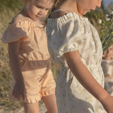 Edith Cold Shoulder Playsuit in yellow flowers