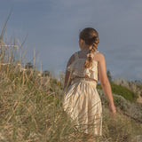Aurelia Sleeveless Flounce Top in rustic apricot flowers