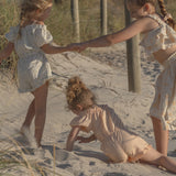 Edith Cold Shoulder Playsuit in tender peach